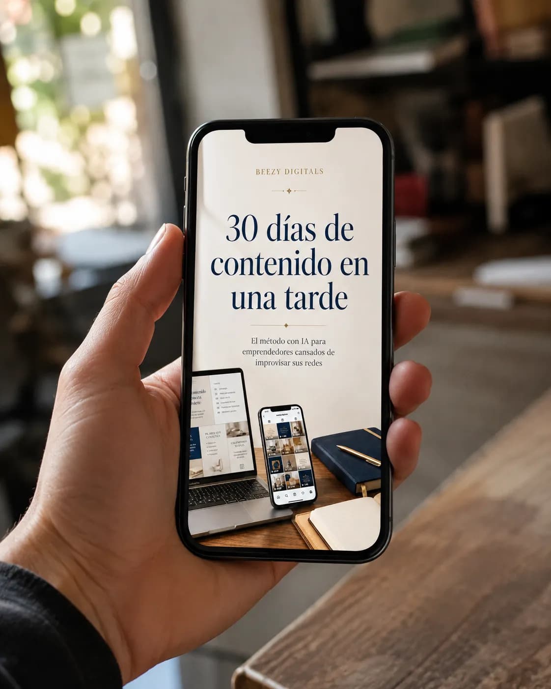Ebook de Beezy Digitals visto en un celular
